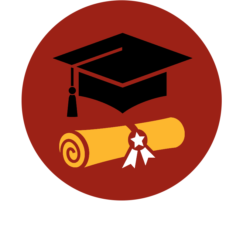 Scholarship logo: graduation cap and diploma